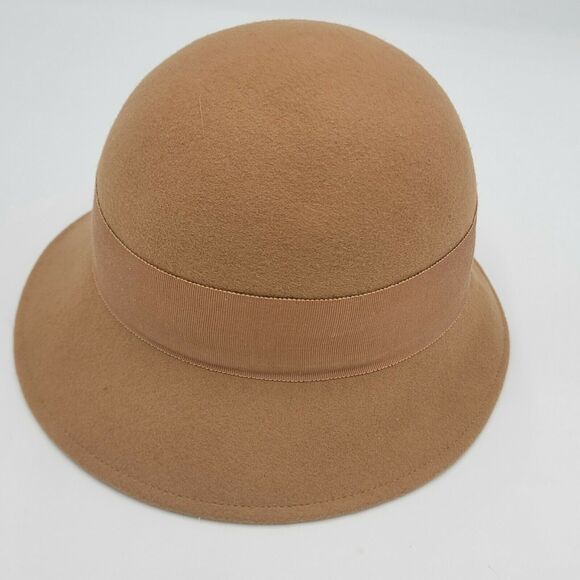 Compliments by Frank Olive Beige 100% Wool Tally Ho Dome Hat 70s 80s Equestrian main image 7